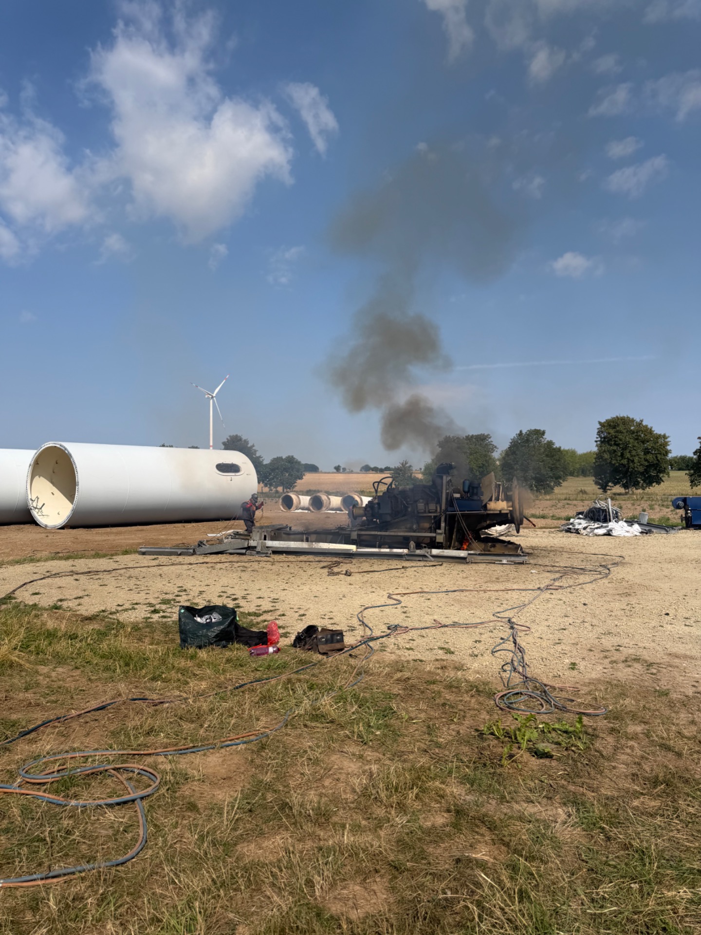 Pálení větrných elektráren Windpark Molau